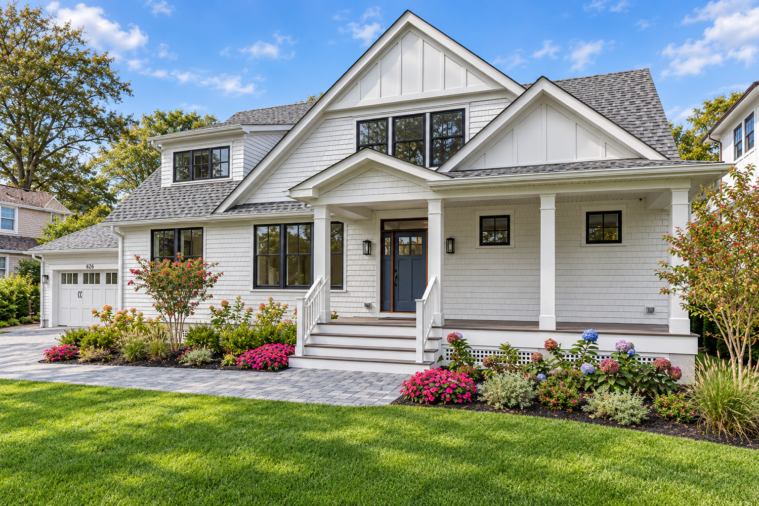 Custom coastal home exterior